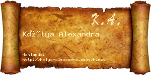 Kólya Alexandra névjegykártya